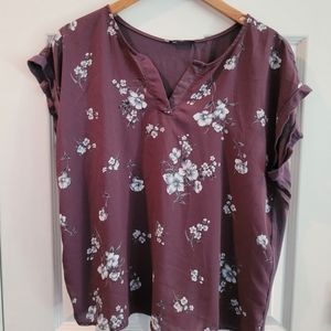 Papermoon Floral Blouse in Plum and White